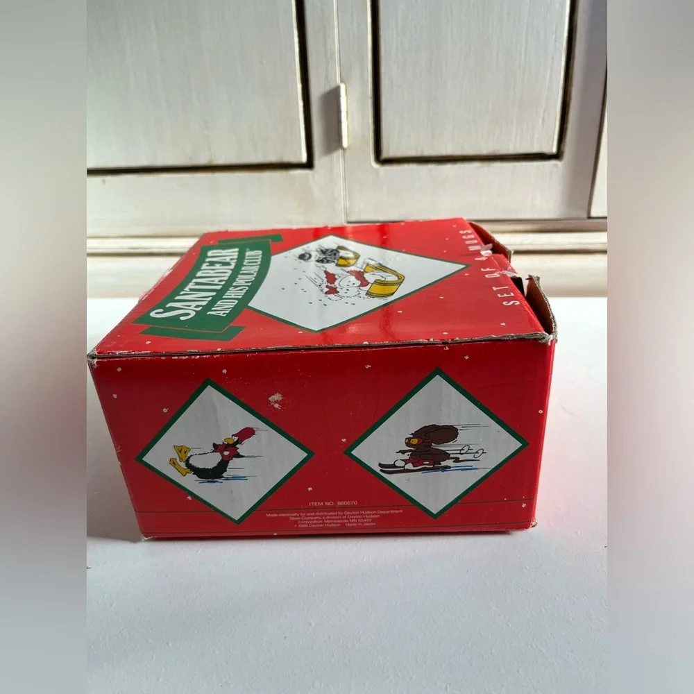 Vintage 1988 Santa Bear & His Polar Club Dayton Hudson Set Of 4 Mugs Cups